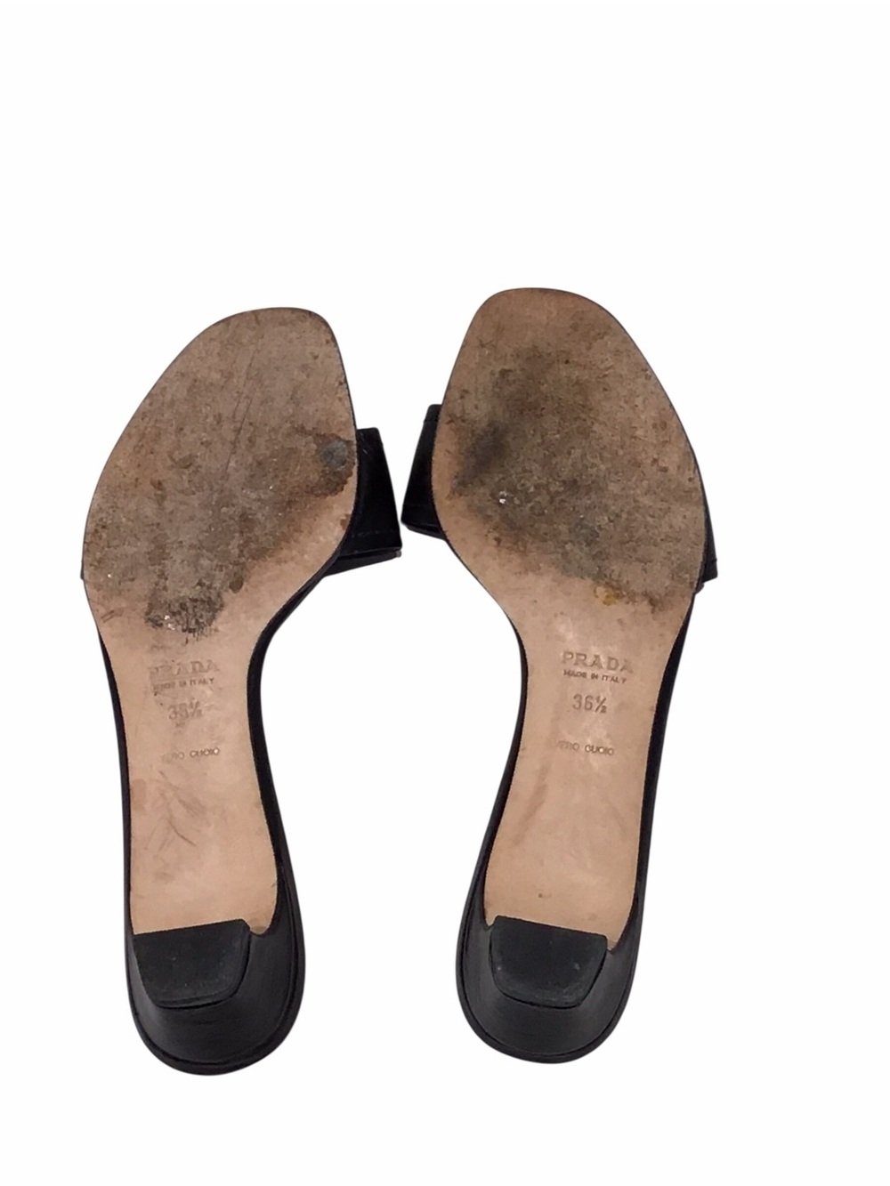 Prada Black LogoTriangle Slide Mules - Picture 7 of 7